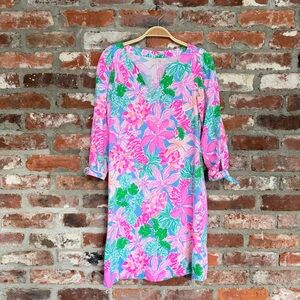 Lilly Pulitzer Cath Dress Tigers Lair Print 3/4 Sleeve XXS‎